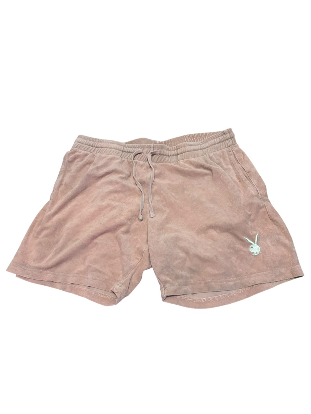 PLAYBOY Men's Dusty Pink Velour Athletic Shorts